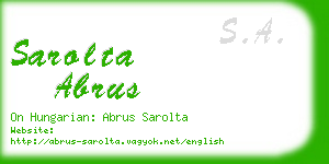 sarolta abrus business card